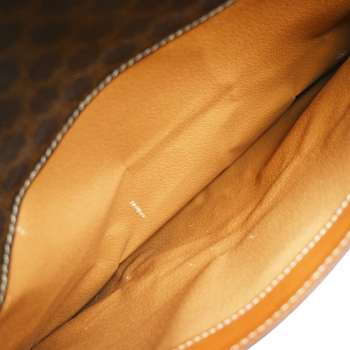CELINE Logo Macadam Pattern Hand Bag PVC Leather Brown GHW Italy 60KP454