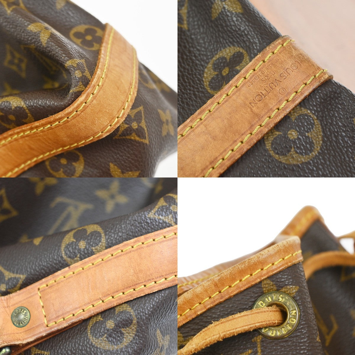 LOUIS VUITTON Petit Noe Drawstring Shoulder Bag Monogram Leather M42226 77YJ043