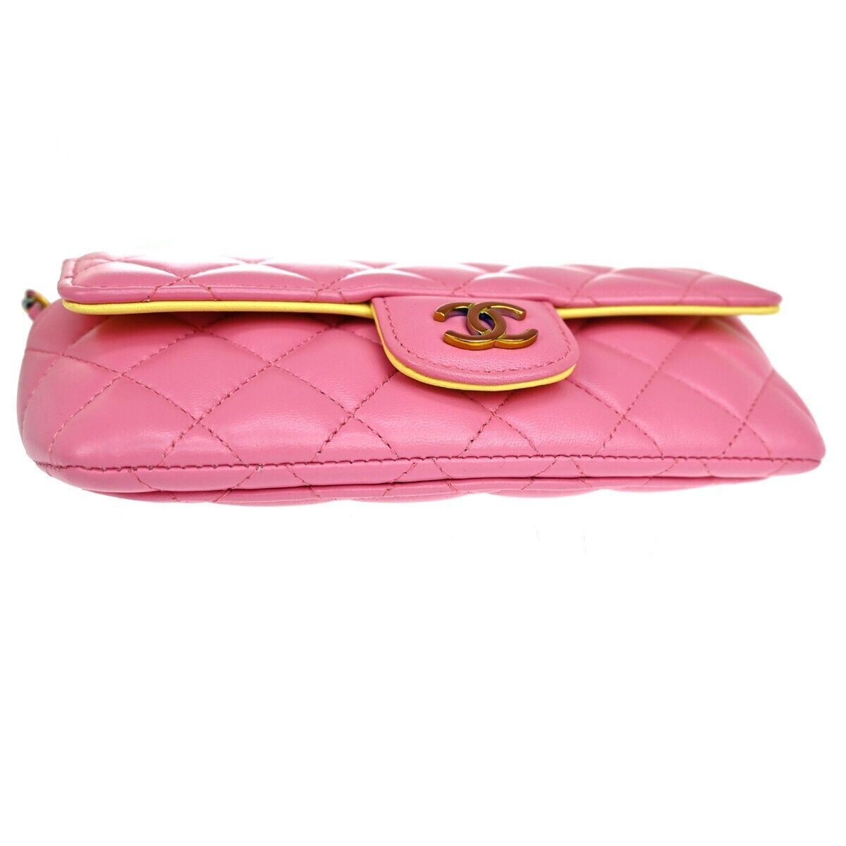CHANEL CC Matelasse Chain Mini Shoulder Bag Sunglasses Case Leather PK 307RH968