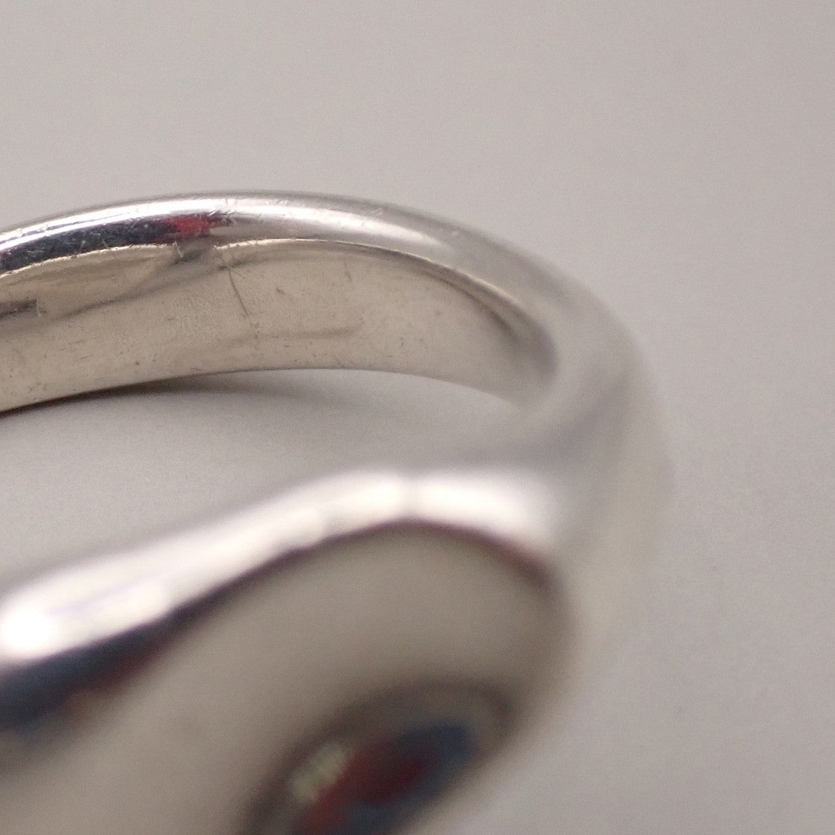 TIFFANY&Co. Logo Full Heart Diamond Ring Silver 925 Elsa Peretti Spain 08KC937