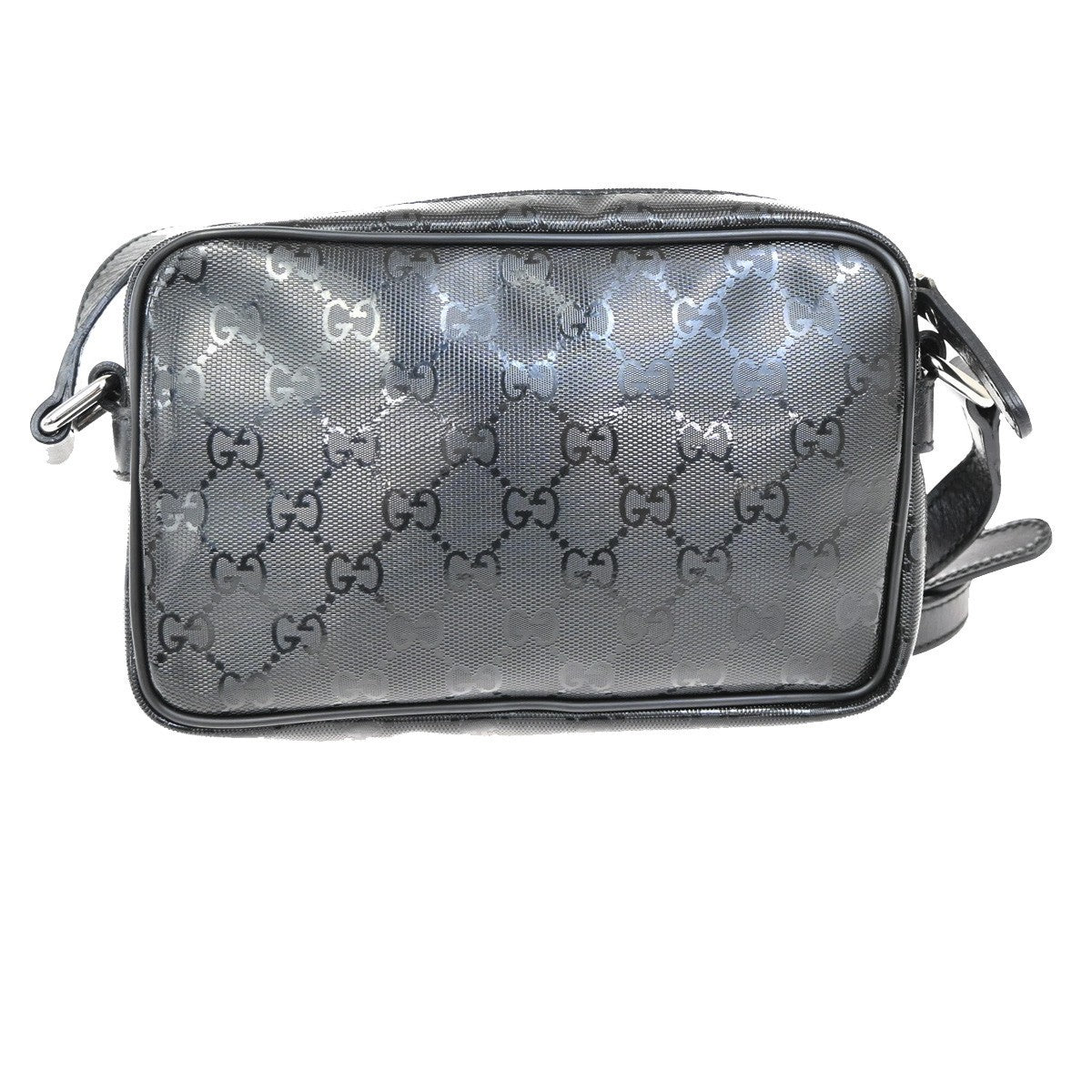 GUCCI Imprime GG Pattern Crossbody Mini Shoulder Bag PVC Leather Black 82KB276
