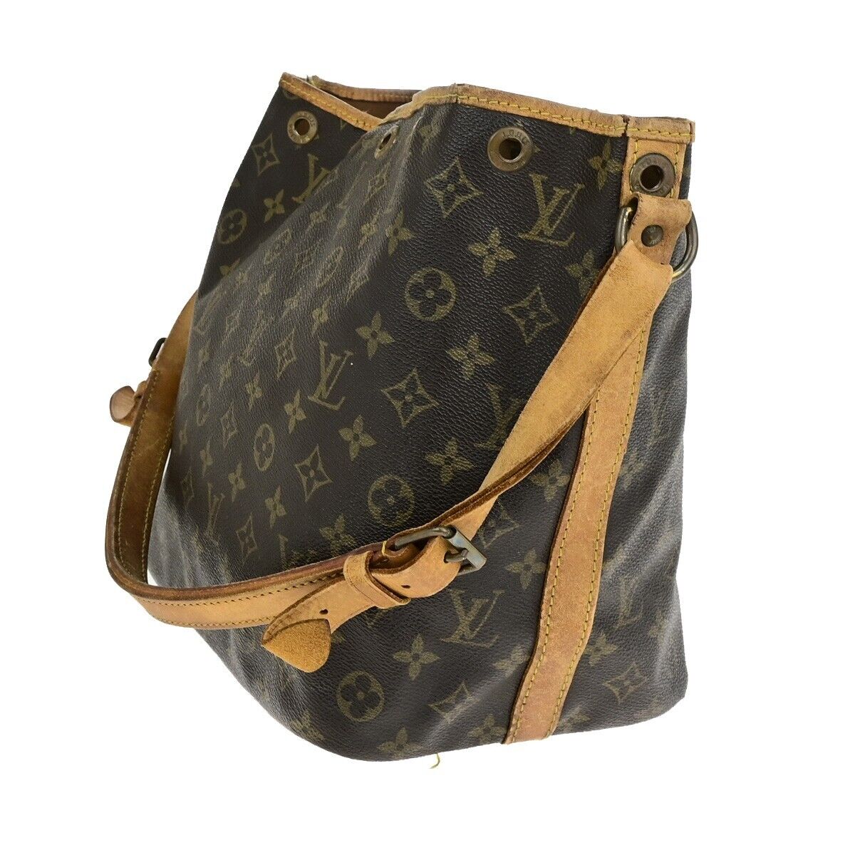 LOUIS VUITTON Petit Noe Drawstring Shoulder Bag Monogram Leather M42226 66ED346
