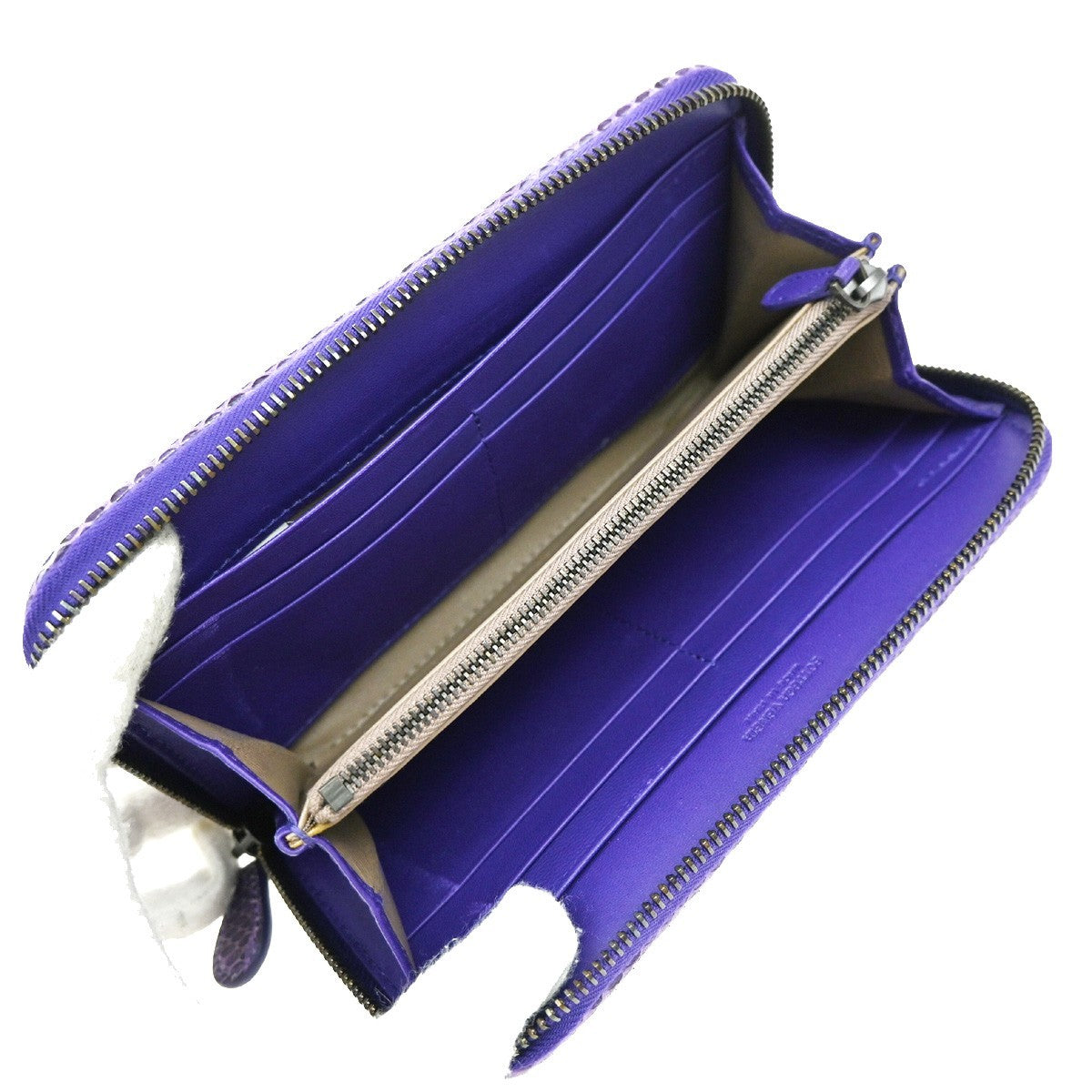 BOTTEGA VENETA Intrecciato Zip Around Long Wallet Embossing Leather PE 33EF667