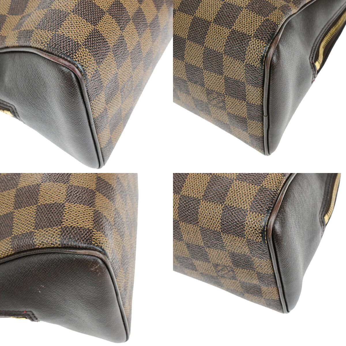 LOUIS VUITTON Brera Hand Bag Damier Ebene Leather Brown France N51150 73YF896