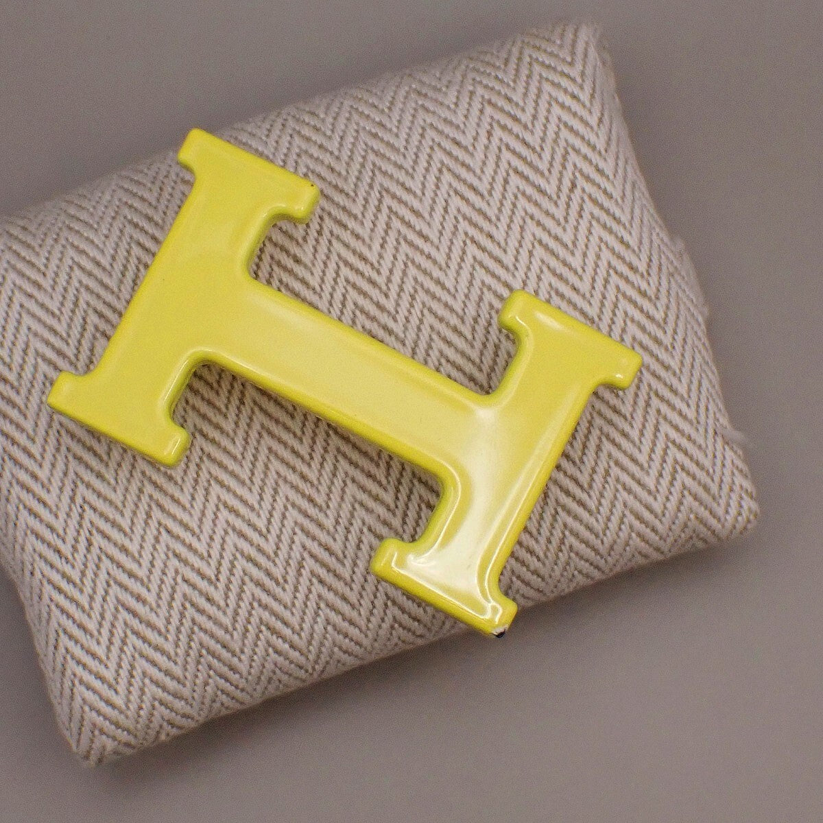 HERMES H Logo Constance Buckle Metal Yellow France 62RK807