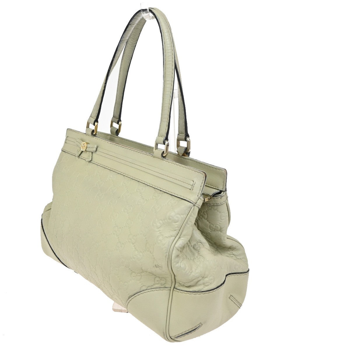 GUCCI GG Guccissima Mayfair Bow Shoulder Hand Bag Leather Italy White 62CA786