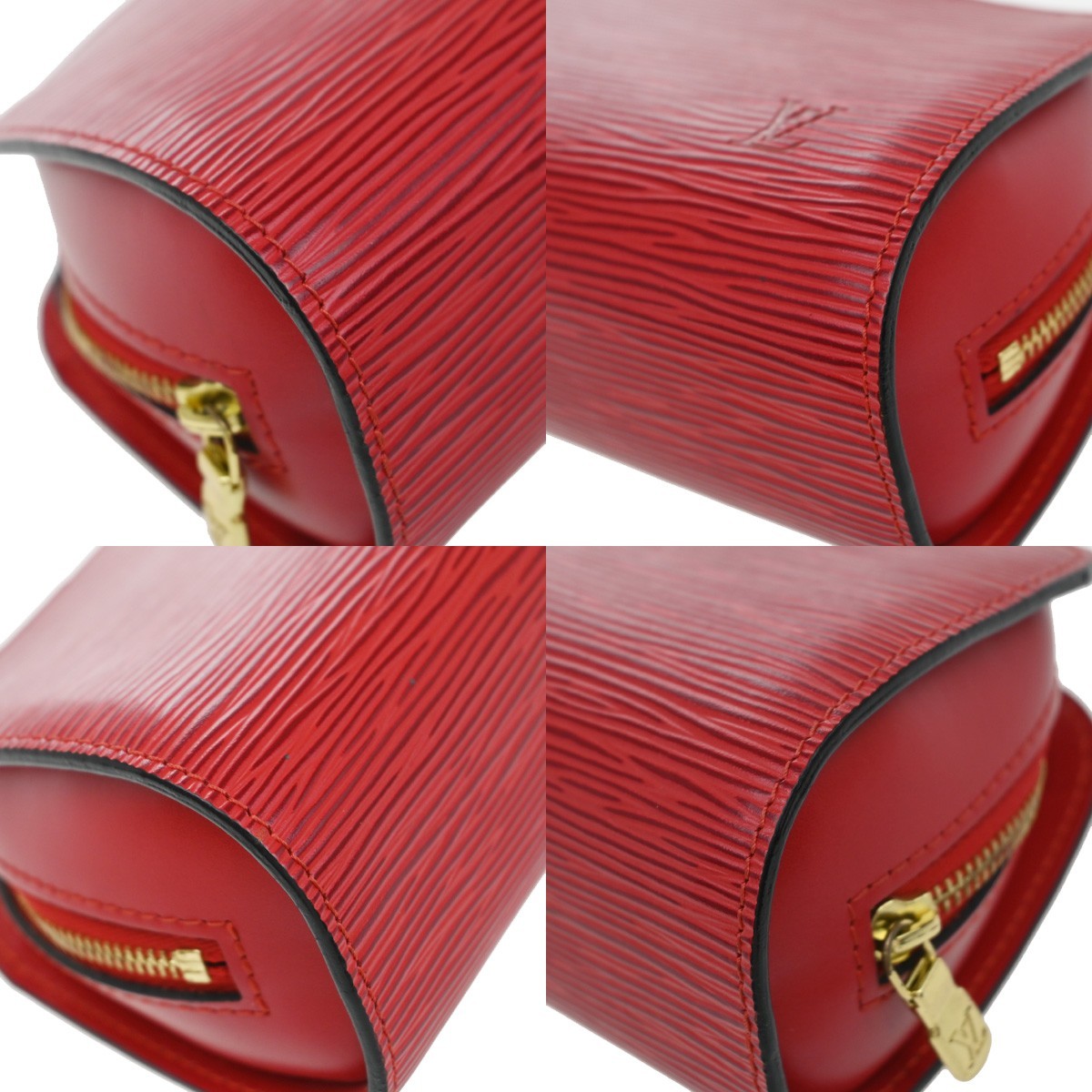 LOUIS VUITTON LV Logo Dauphine PM Pouch Bag Epi Leather Red M48447 02KP136