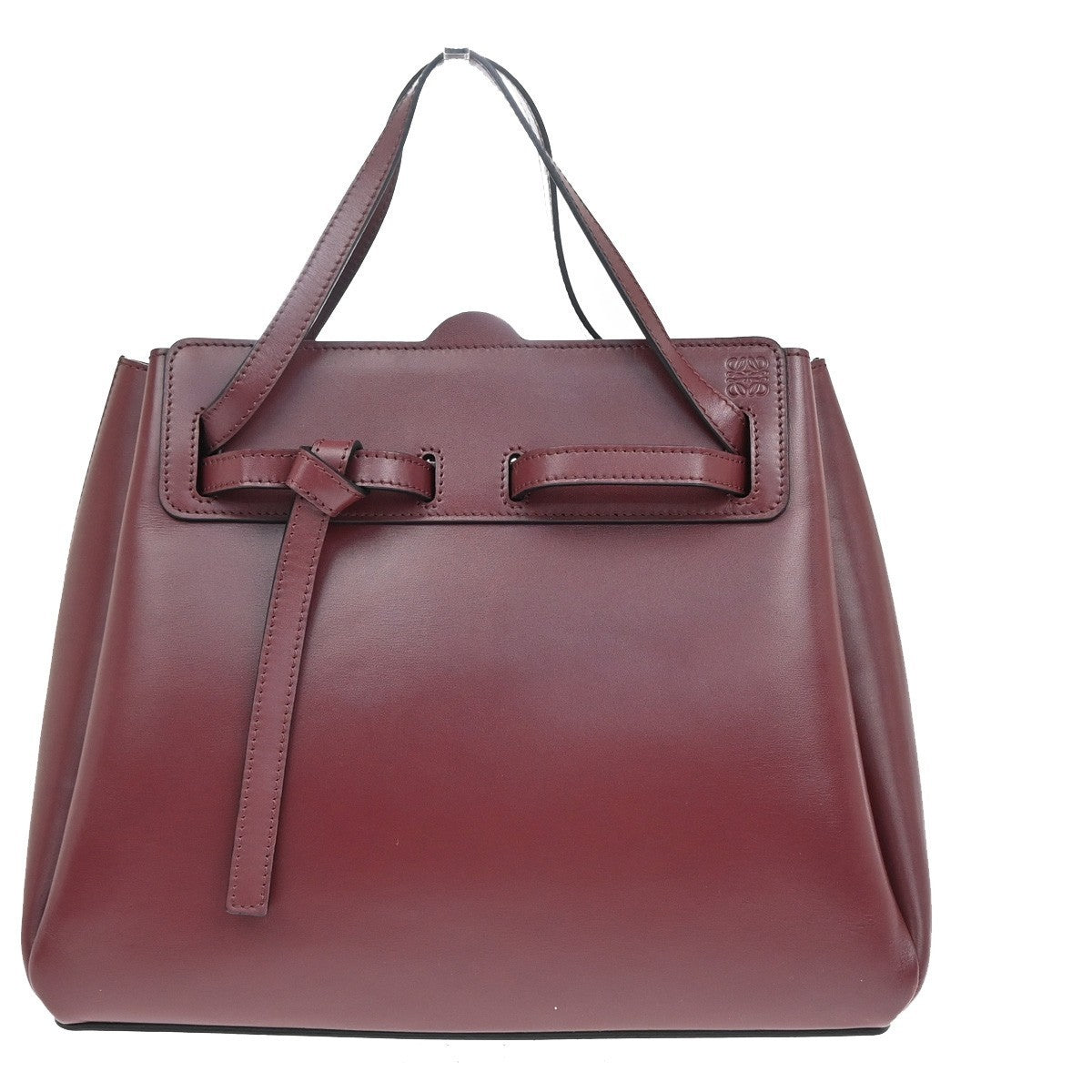 LOEWE Logo Lazo 2Way Shoulder Hand Bag Leather Red Spain 25RF683