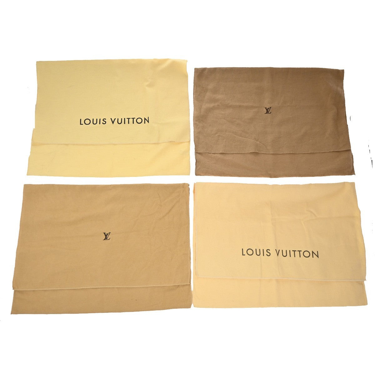 LOUIS VUITTON Logo 20 Set Drawstring Dust Bag Canvas Cotton Beige Brown 63EG381