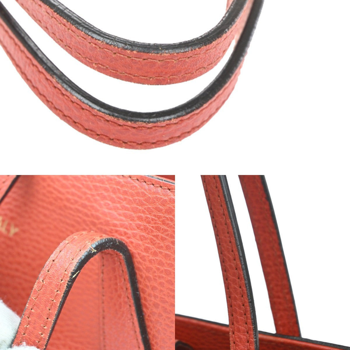 GUCCI Logo Swing Shoulder Tote Hand Bag Leather Red GHW Italy 84CA871