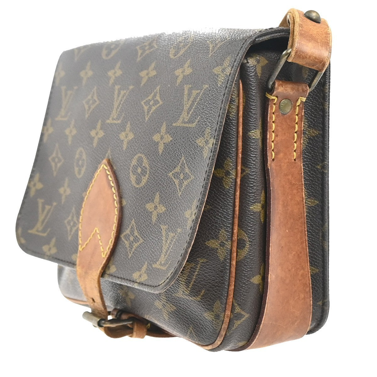 LOUIS VUITTON Cartouchiere MM Shoulder Bag Monogram Leather Brown M51253 62KP520