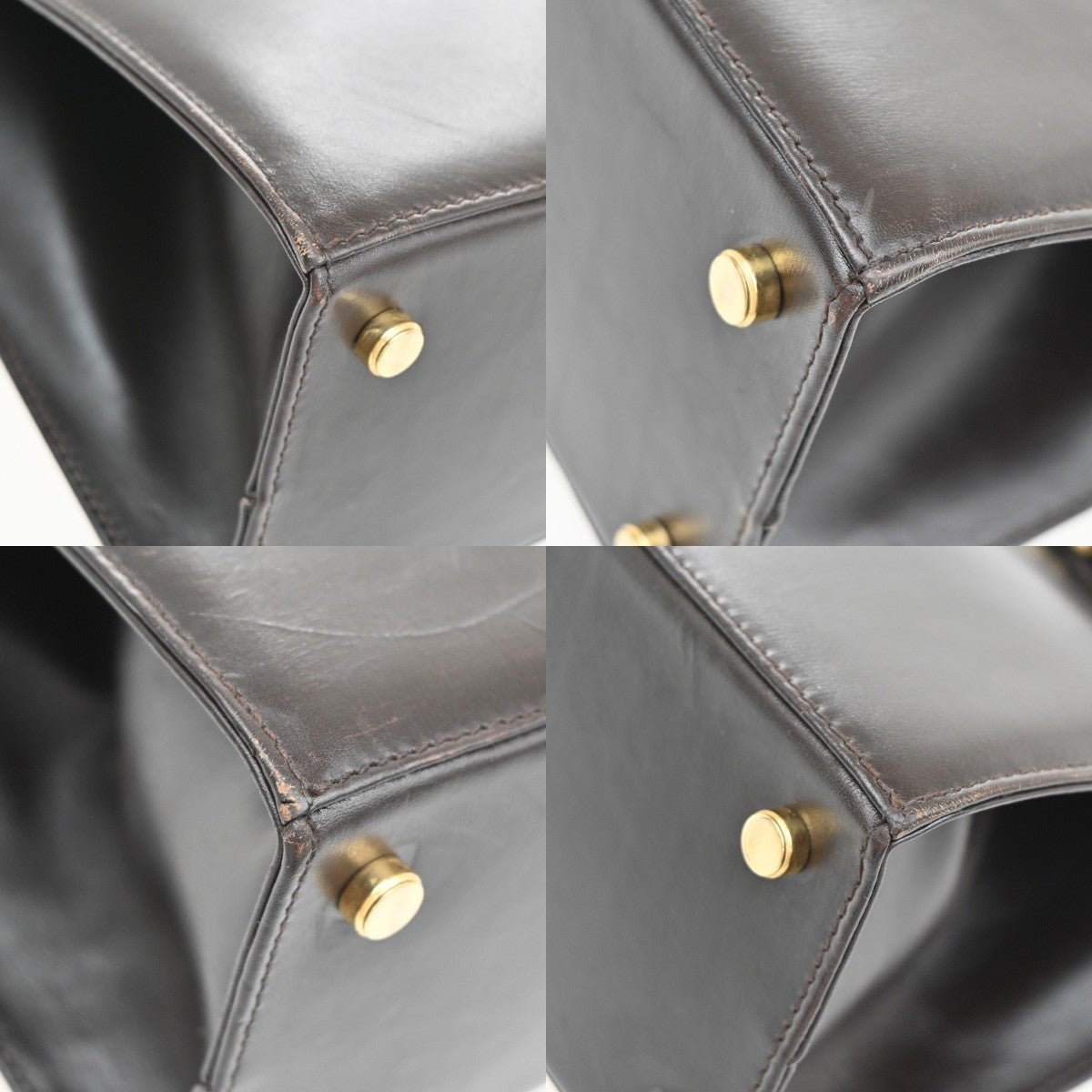 SALVATORE FERRAGAMO Vara Hand Bag Canvas Leather Brown GHW Italy 36EF388