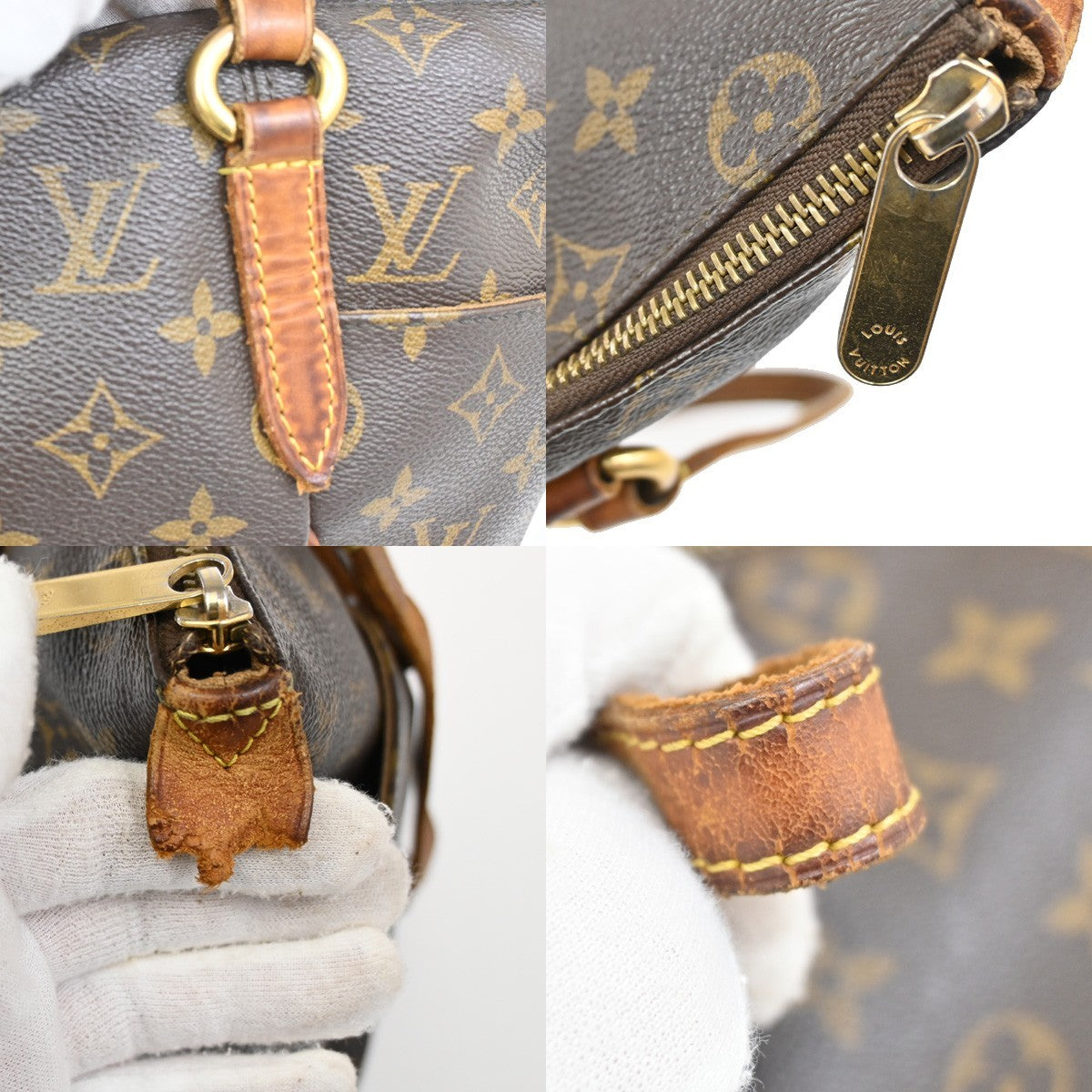 LOUIS VUITTON Logo Totally PM Shoulder Bag Monogram Leather Brown M56688 38KB590
