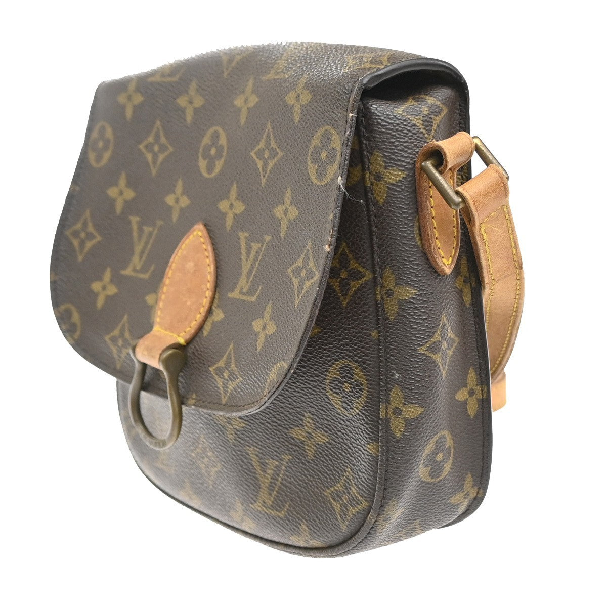 LOUIS VUITTON Saint Cloud MM Shoulder Bag Monogram Leather Brown M51243 39MA506