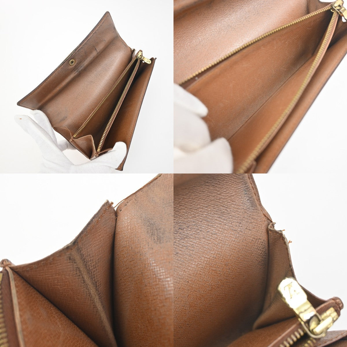 LOUIS VUITTON LV Logo 3 Set Long Wallet Key Case Monogram Leather Brown 02KC769