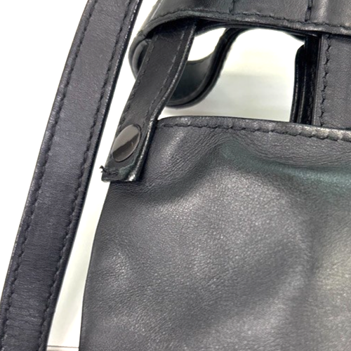 BOTTEGA VENETA Logo Intrecciato Body Bum Bag Leather Black Italy 12RL727