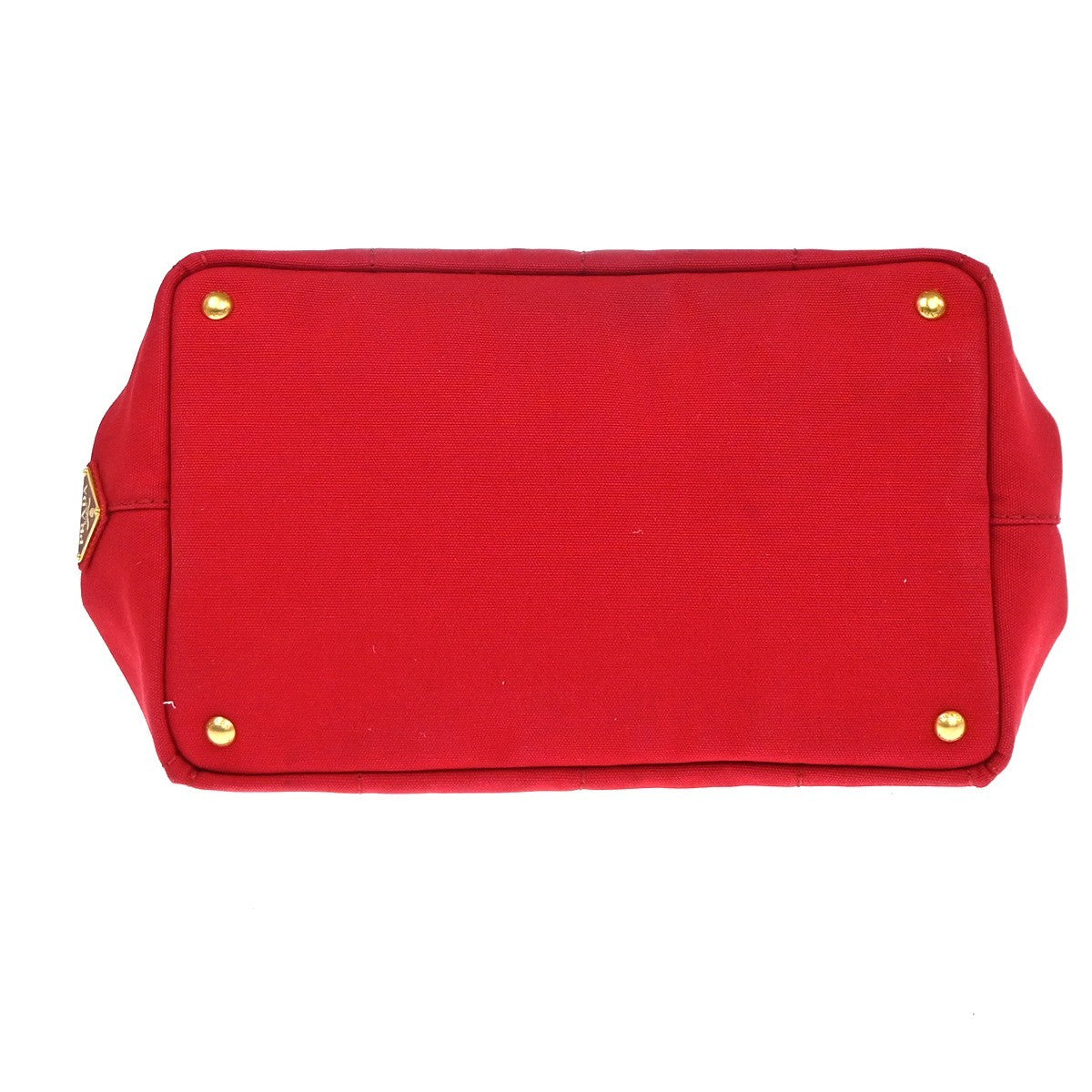 PRADA Logo Canapa 2Way Shoulder Hand Bag Canvas Leather Red GHW 79YH925