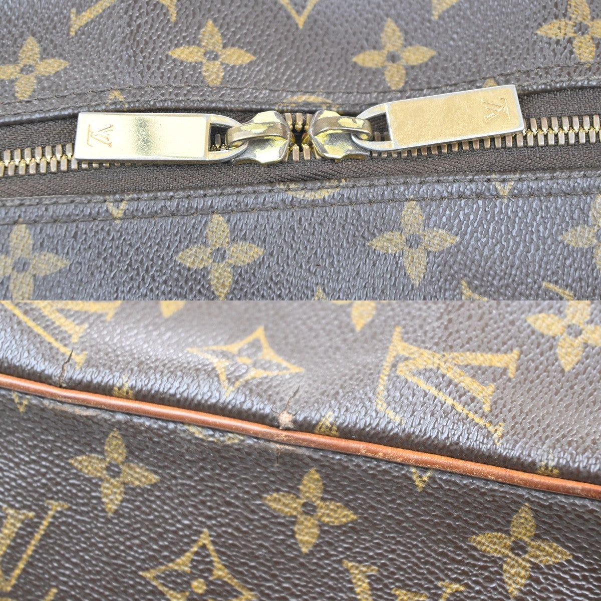LOUIS VUITTON LV Logo Cite GM Shoulder Bag Monogram Leather Brown M51181 86MA527