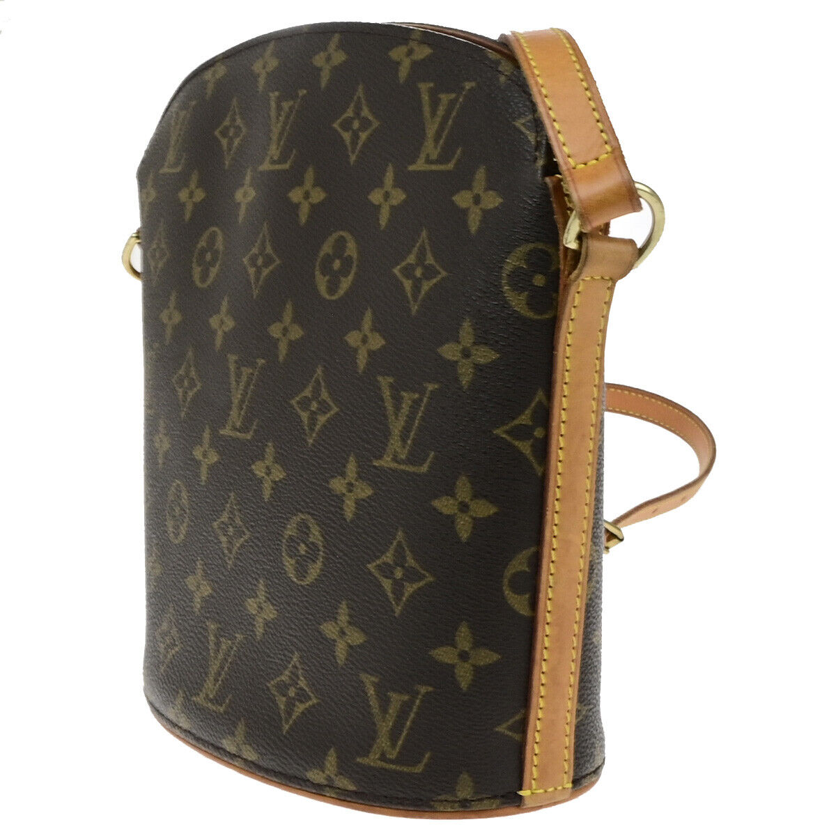 LOUIS VUITTON Logo Drouot Shoulder Bag Monogram Leather Brown M51290 73YG629