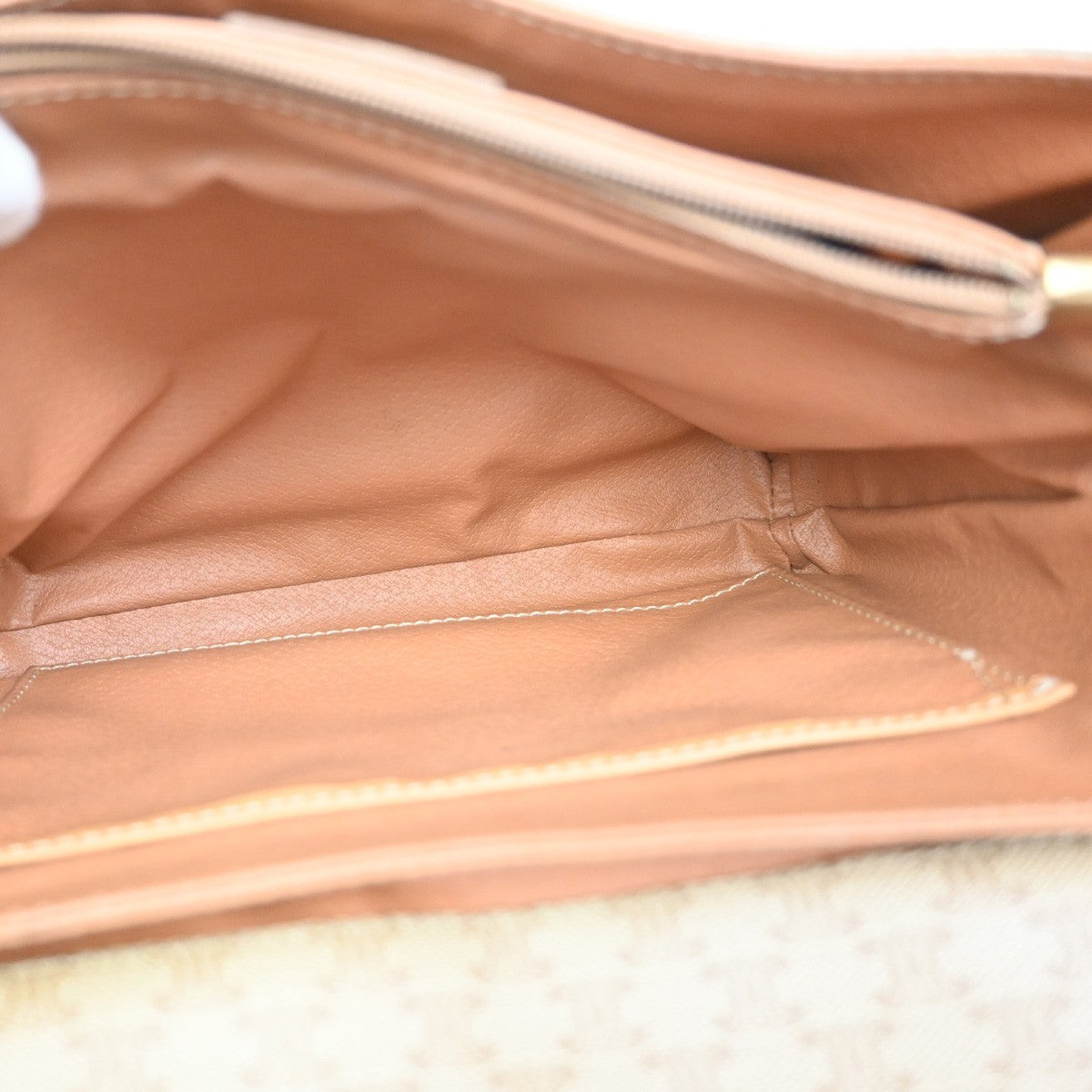 18.Live CELINE Macadam Pattern Shoulder Bag PVC Leather Beige Italy 68KP162