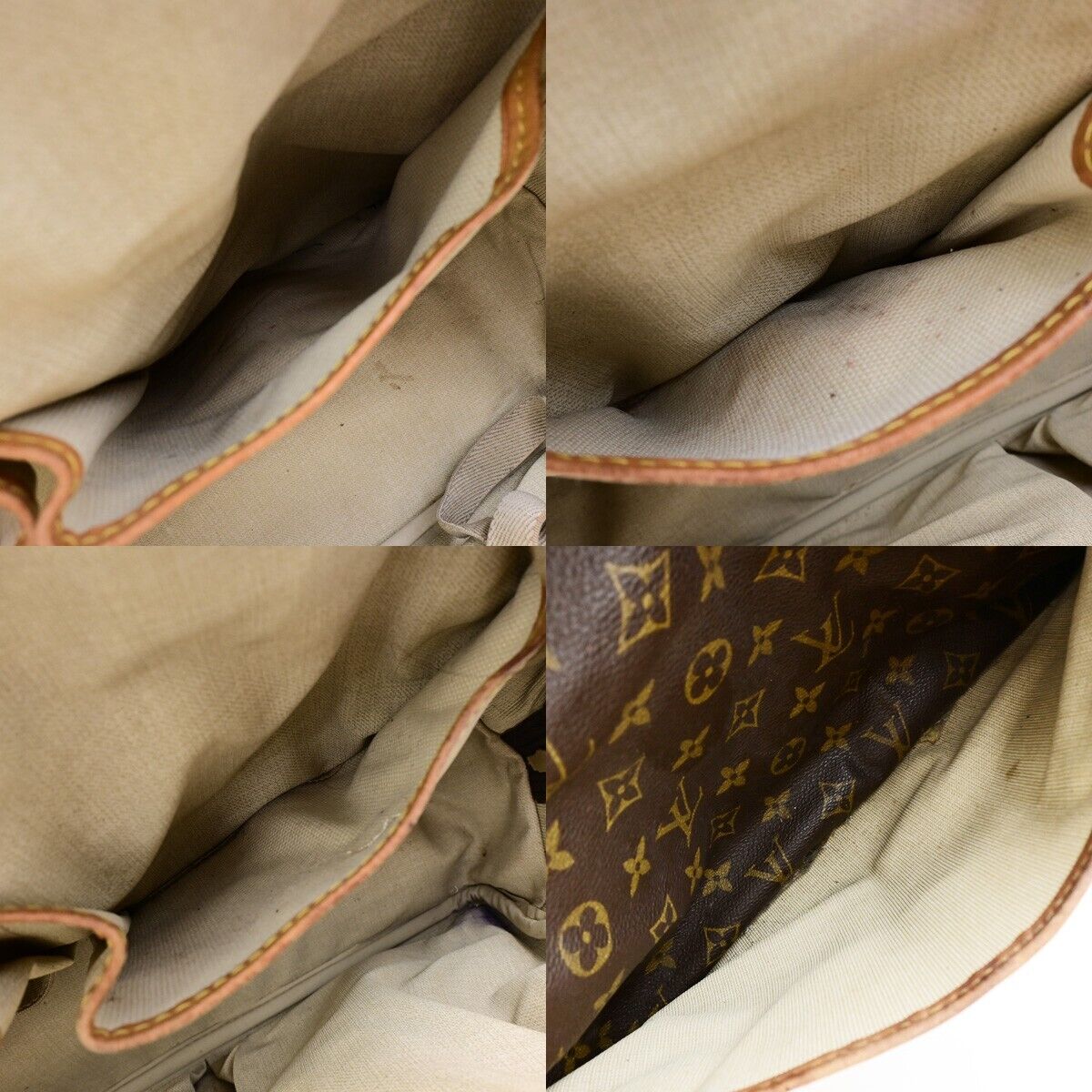LOUIS VUITTON LV Logo Deauville Hand Bag Monogram Leather Brown M47270 67ED043