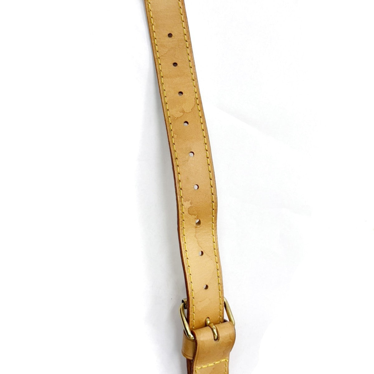 LOUIS VUITTON Logo Shoulder Bag Strap Adjustable Leather Brown GHW 67YJ014