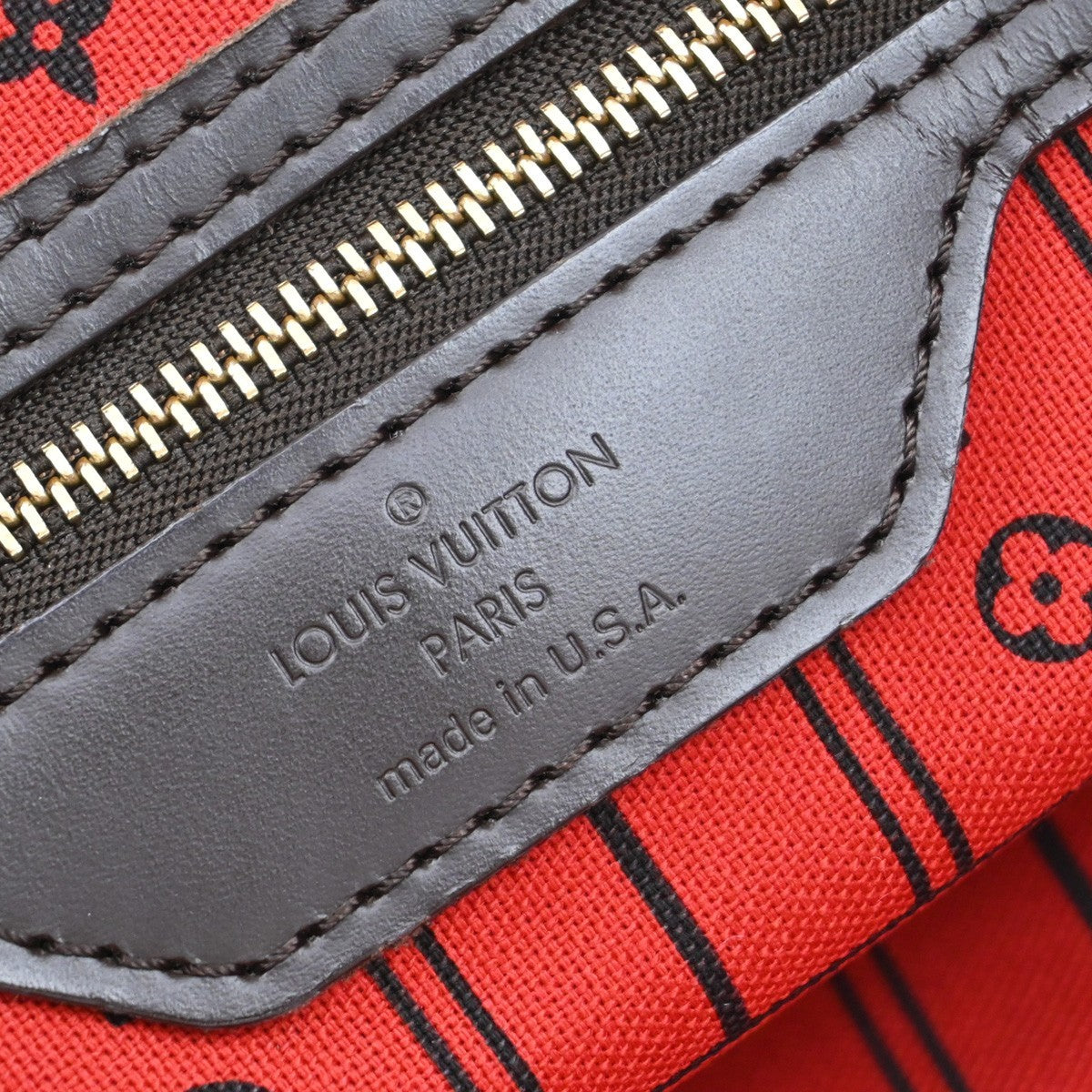LOUIS VUITTON Neverfull MM Shoulder Bag Damier Ebene BN U.S.A. N51105 40KB322