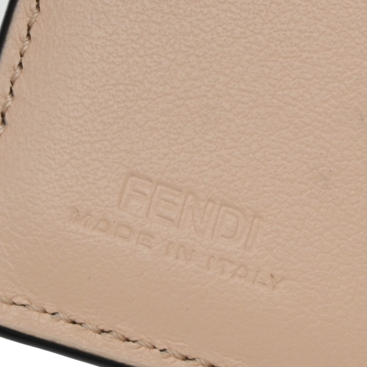 FENDI Logo Mini Trifold Campact Wallet Leather Pink Italy 69KP052