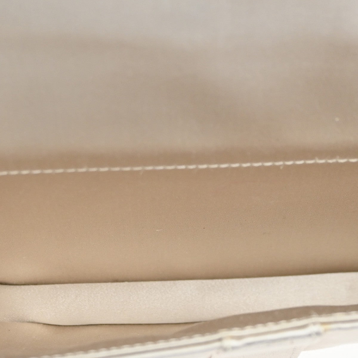 YVES SAINT LAURENT YSL Logo Shoulder Bag Satin Light Beige Italy SHW 82RL766