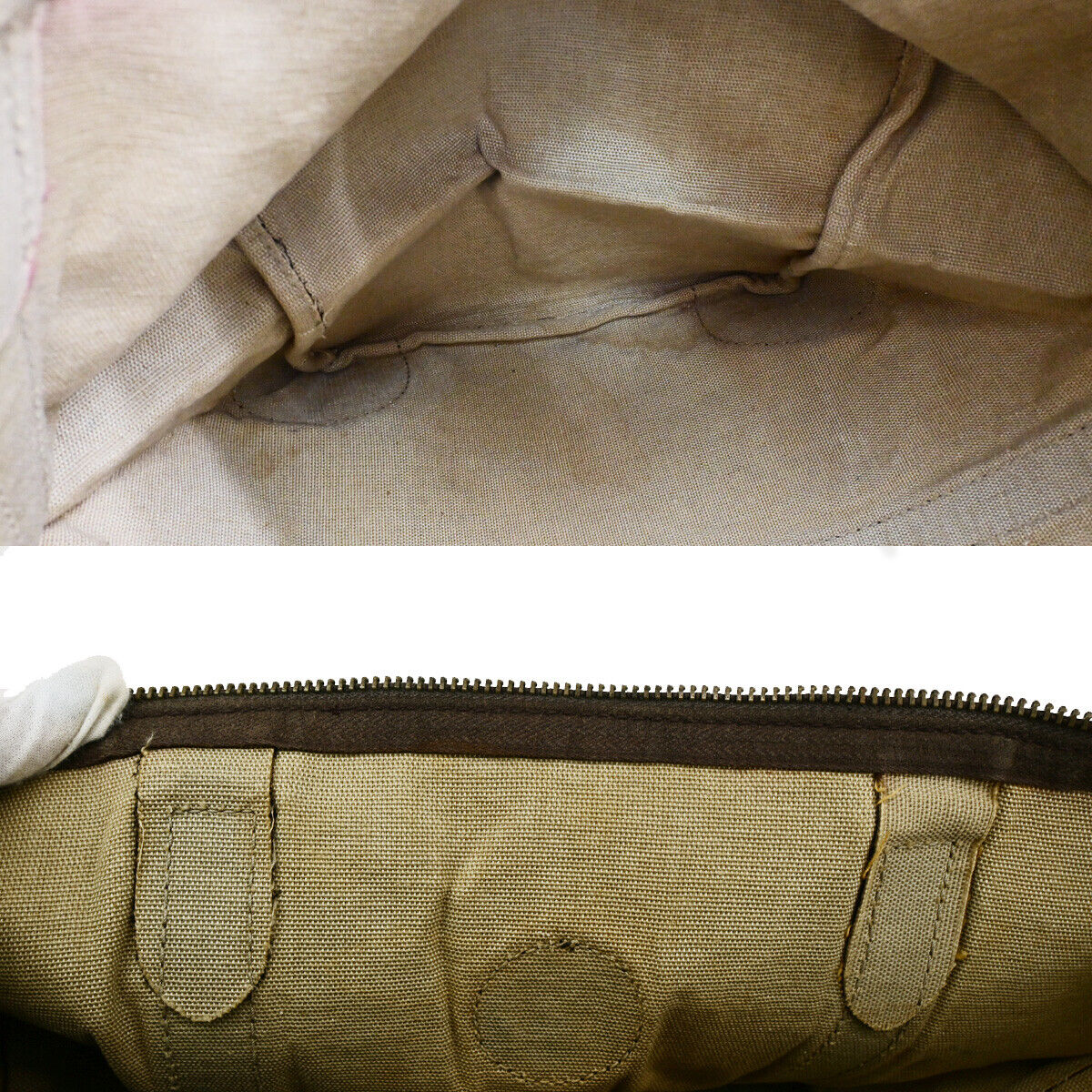 FENDI Logo Zucca Pattern Travel Hand Bag Canvas Leather Brown Italy 01SJ086