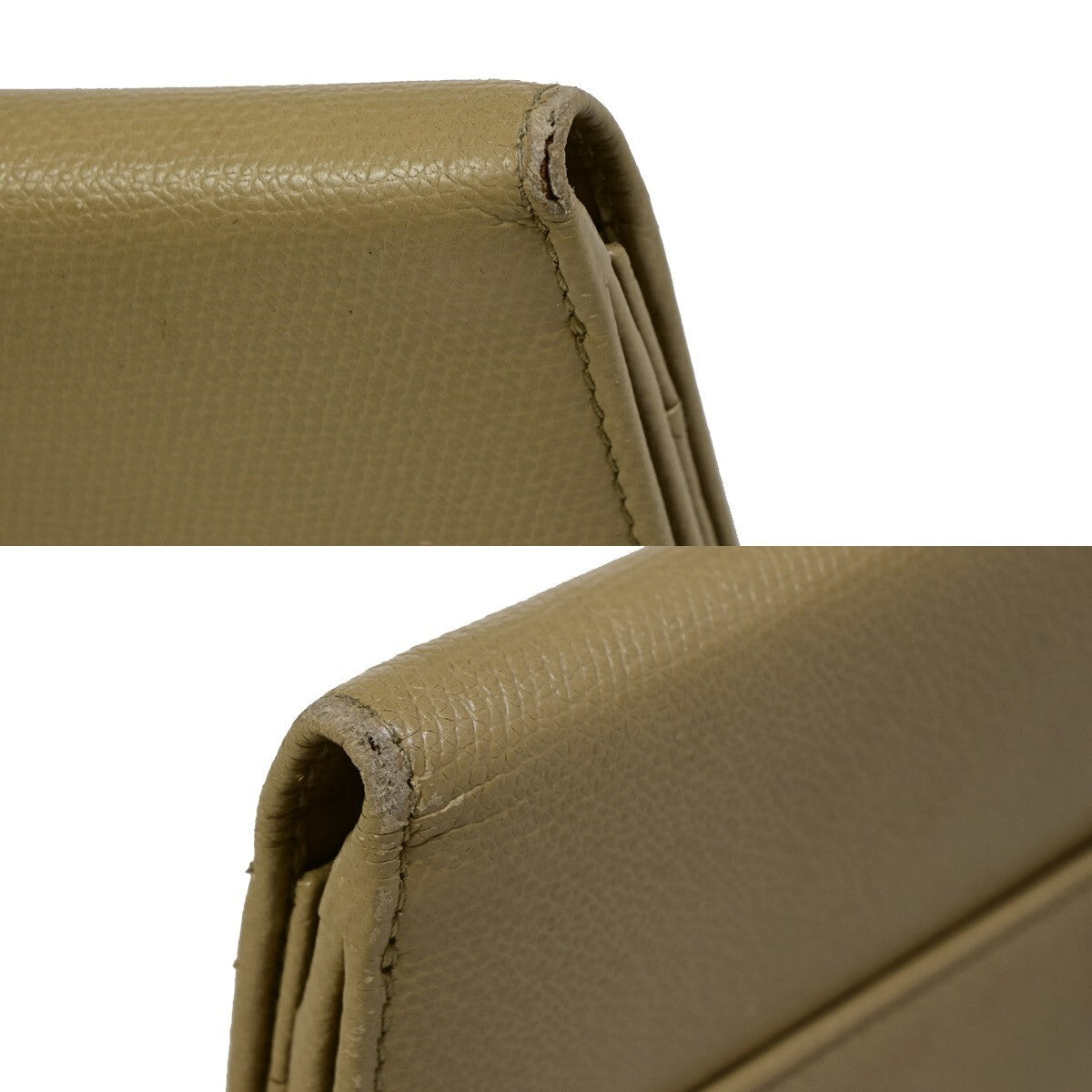CHANEL CC Logo Long Bifold Wallet Purse Leather Beige GHW Italy 39RF190