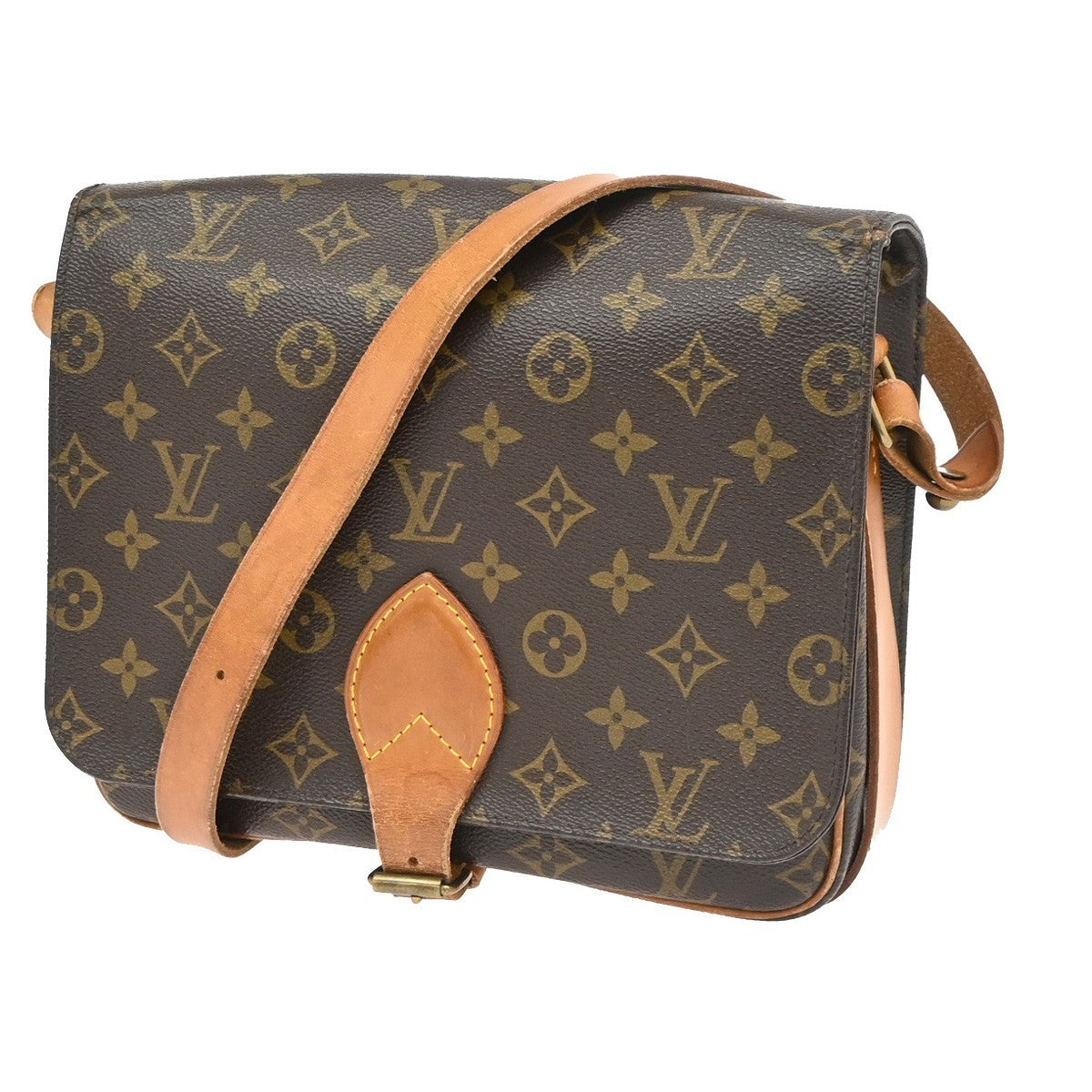 LOUIS VUITTON Cartouchiere GM Shoulder Bag Monogram Leather Brown M51252 39PA059