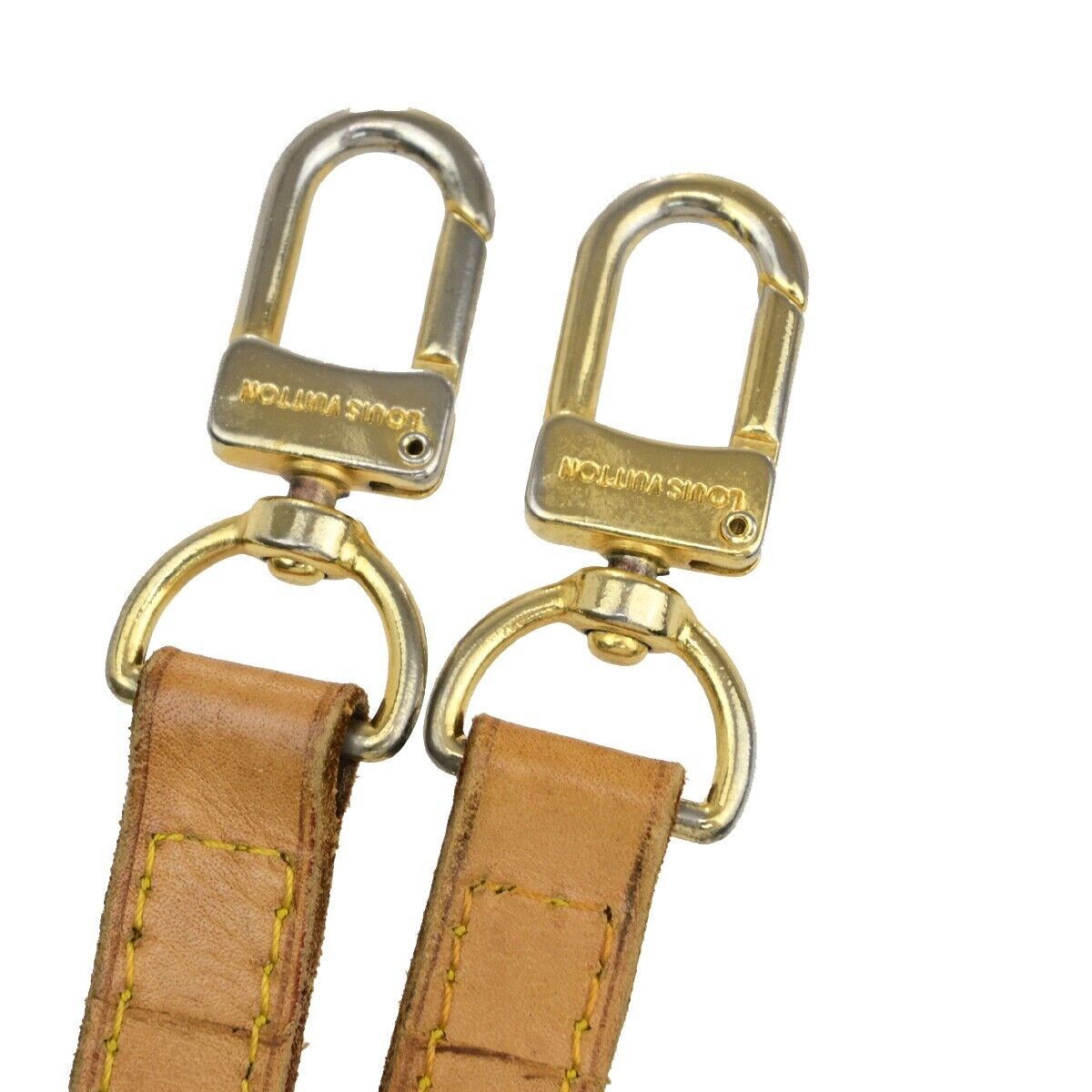 LOUIS VUITTON Logo Shoulder Strap Leather Brown Gold Bag Accessory 60EB696