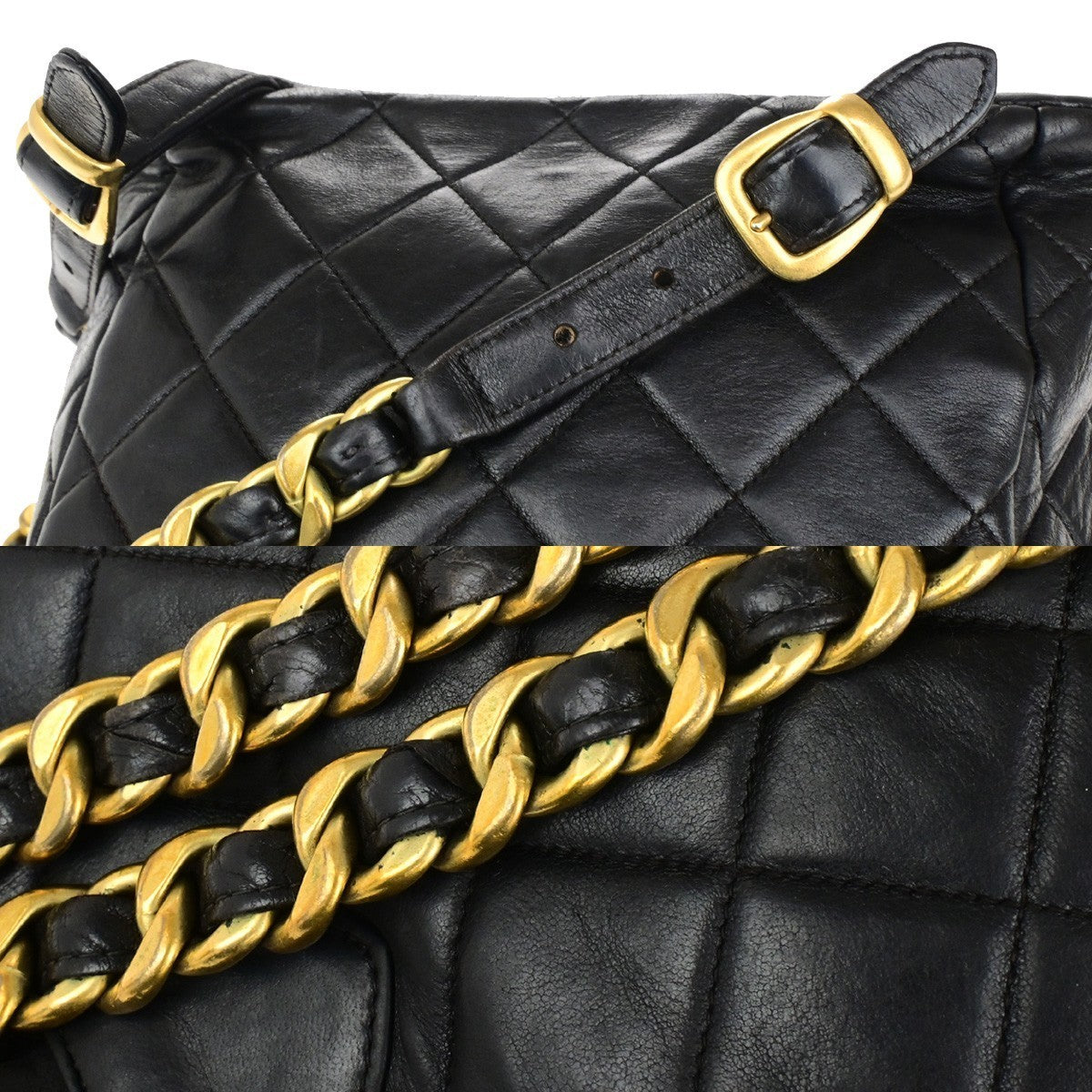 CHANEL CC Logo Matelasse Chain Backpack Bag Leather Black GHW France 317RK756
