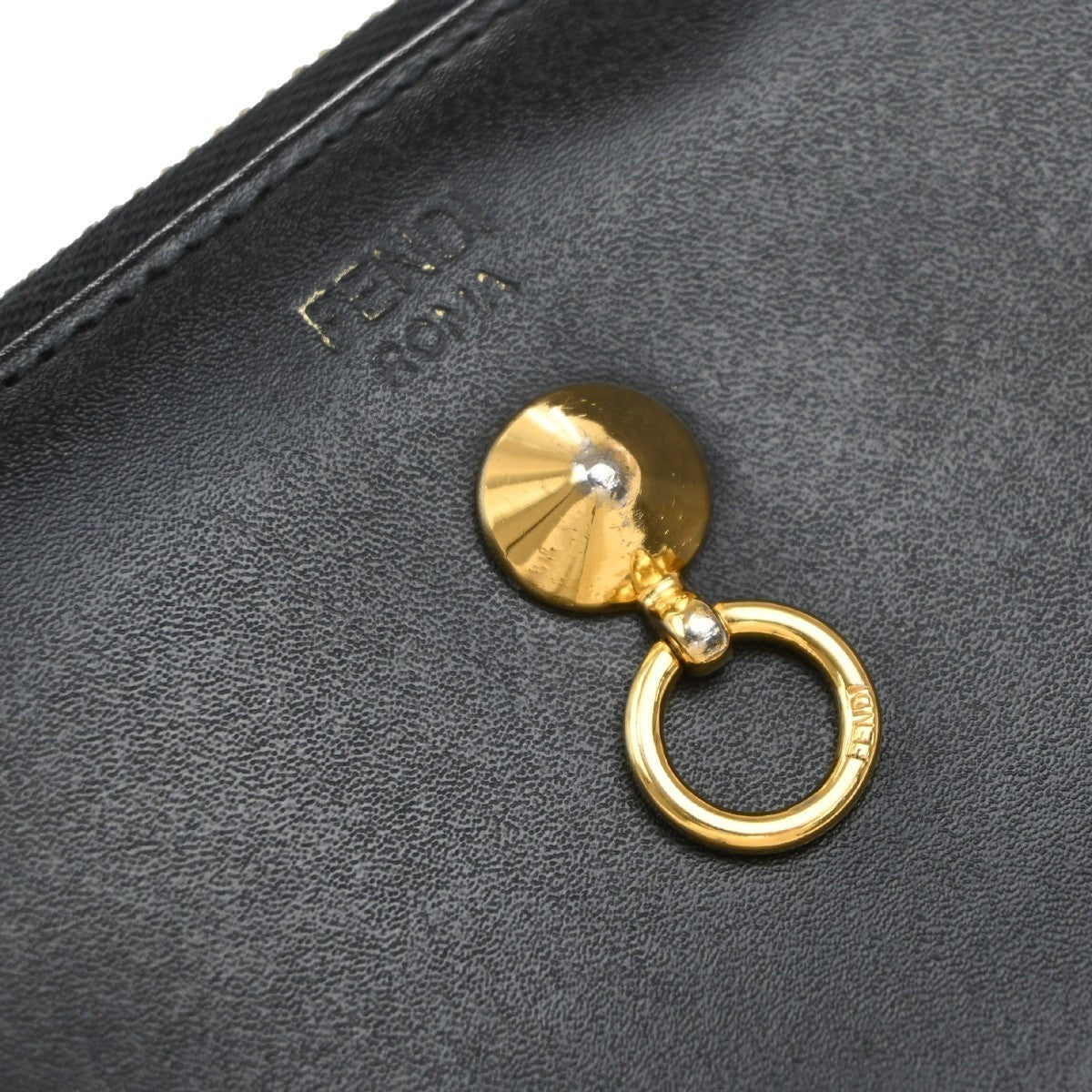 FENDI By The Way Logo Long Zip Around Wallet Leather Black GHW Italy 67KP310