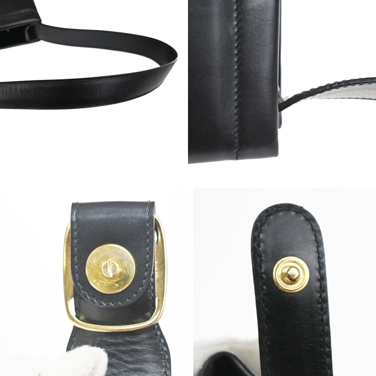 Salvatore Ferragamo Vara Logo Shoulder Hand Bag Leather Black GHW Italy 80MA214