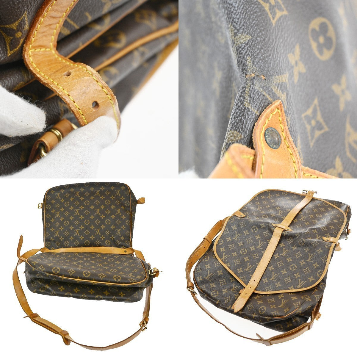 LOUIS VUITTON Saumur 35 Shoulder Bag Monogram Leather BN France M42254 73CA680