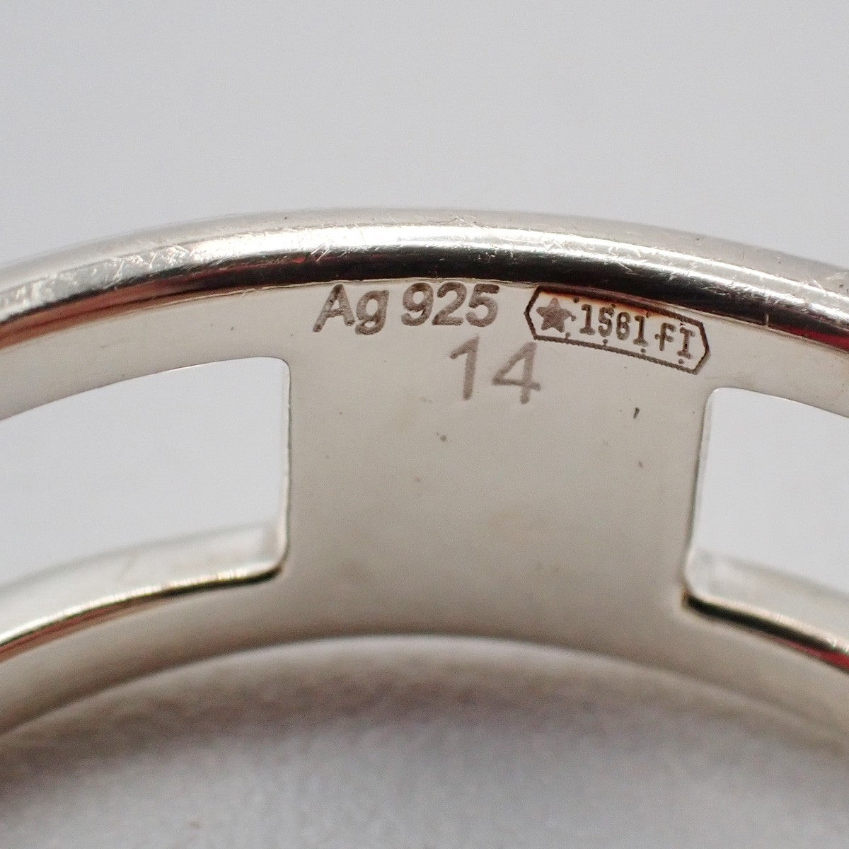 GUCCI Logo Interlocking G Ring Sterling Silver Size JP 12 US 6.5 Italy 60EF899