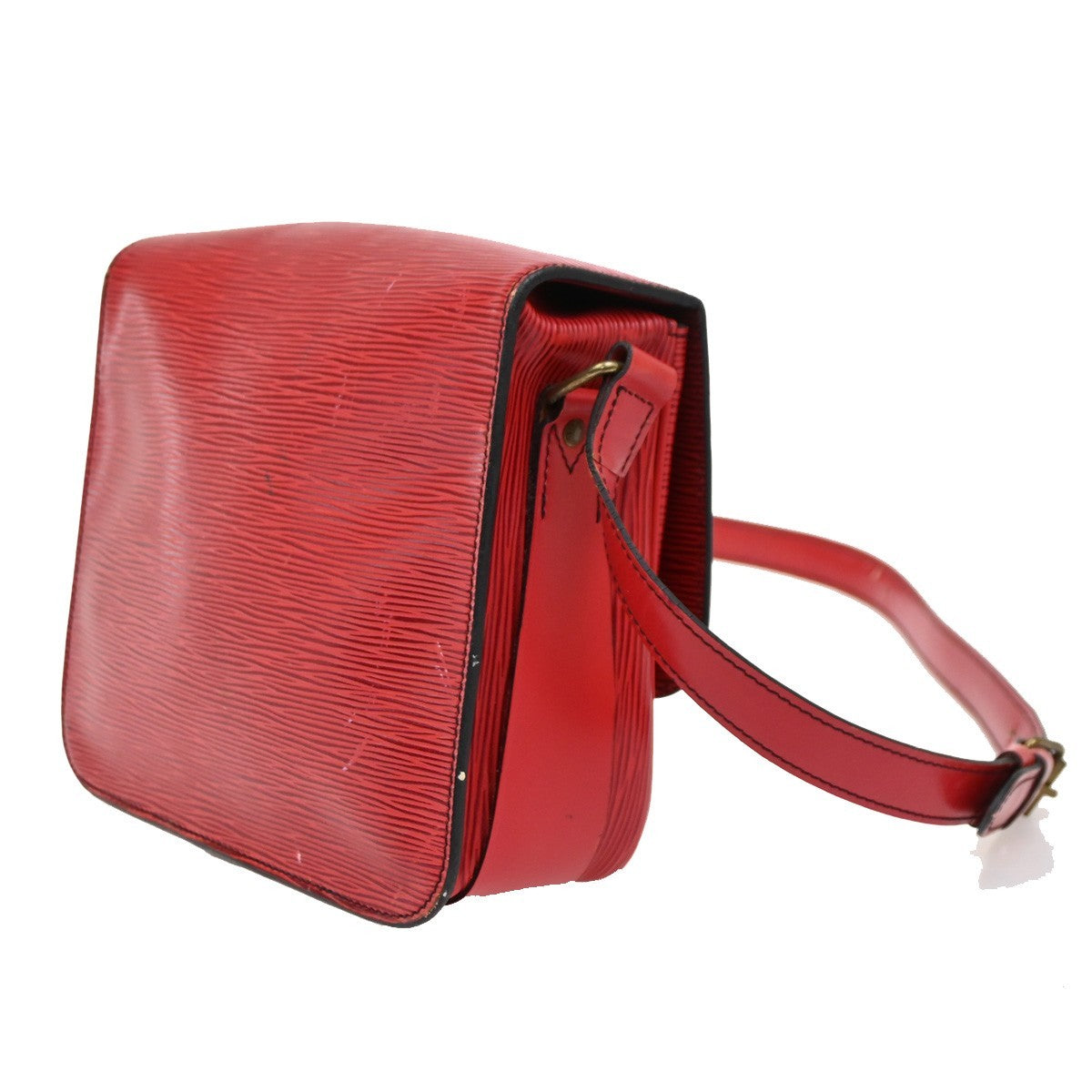 LOUIS VUITTON LV Cartouchiere Shoulder Bag Epi Leather Red Gold M52247 83DA247