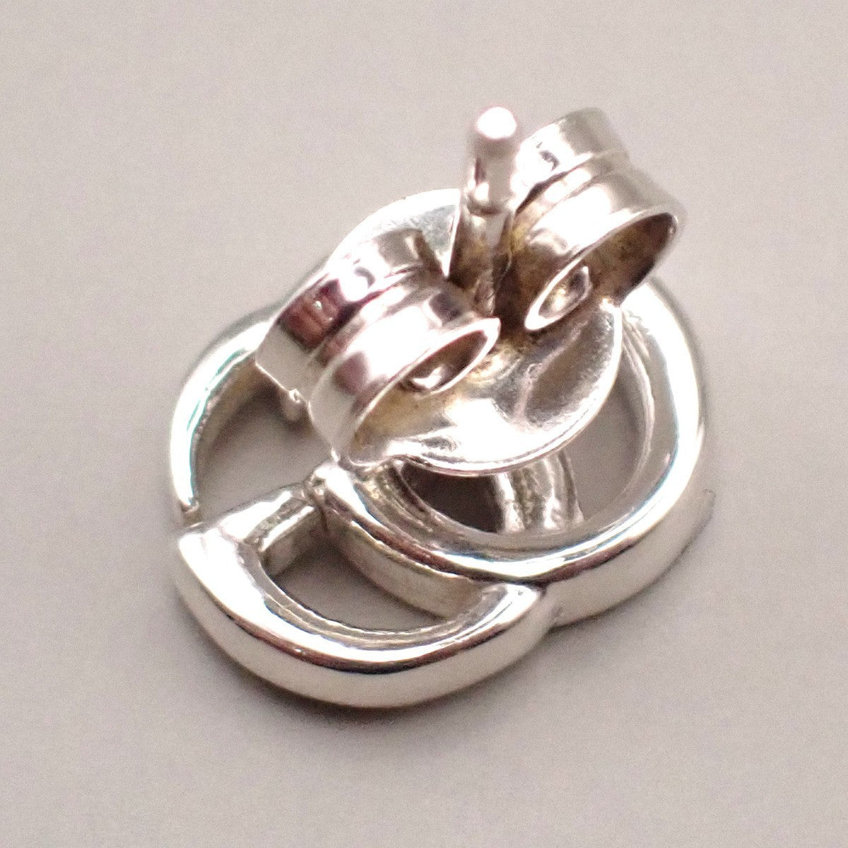 GUCCI Marmont Double G Logo Flower Motif Stud Earrings Silver 925 68CA572