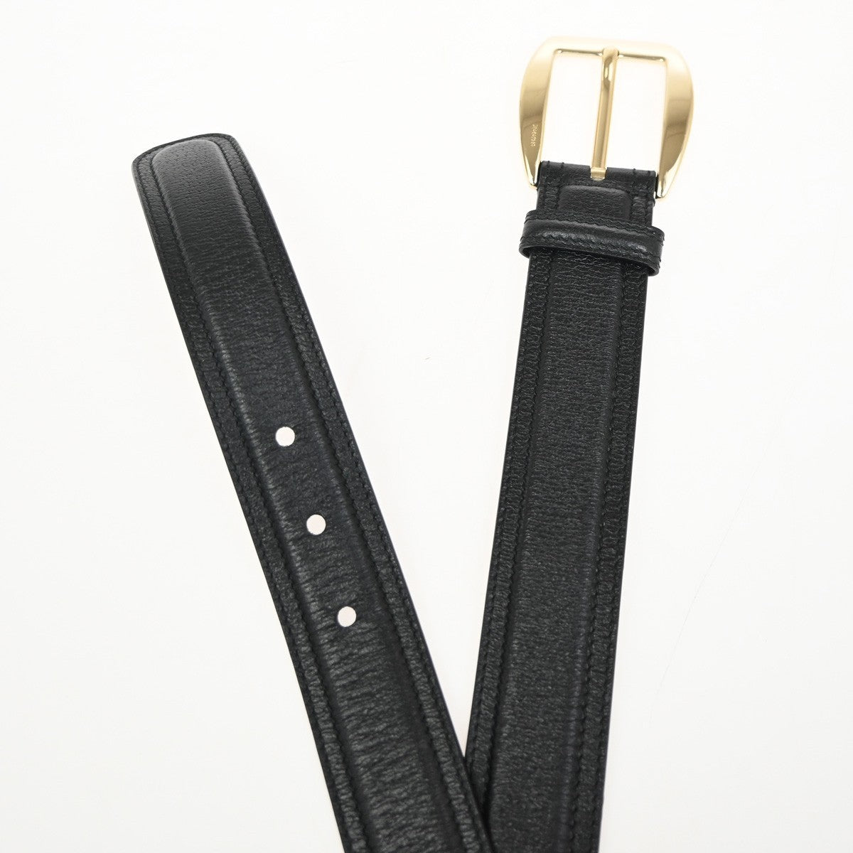 GUCCI Logo Belt 80/32 35mm Leather Black GHW Italy 68KC925