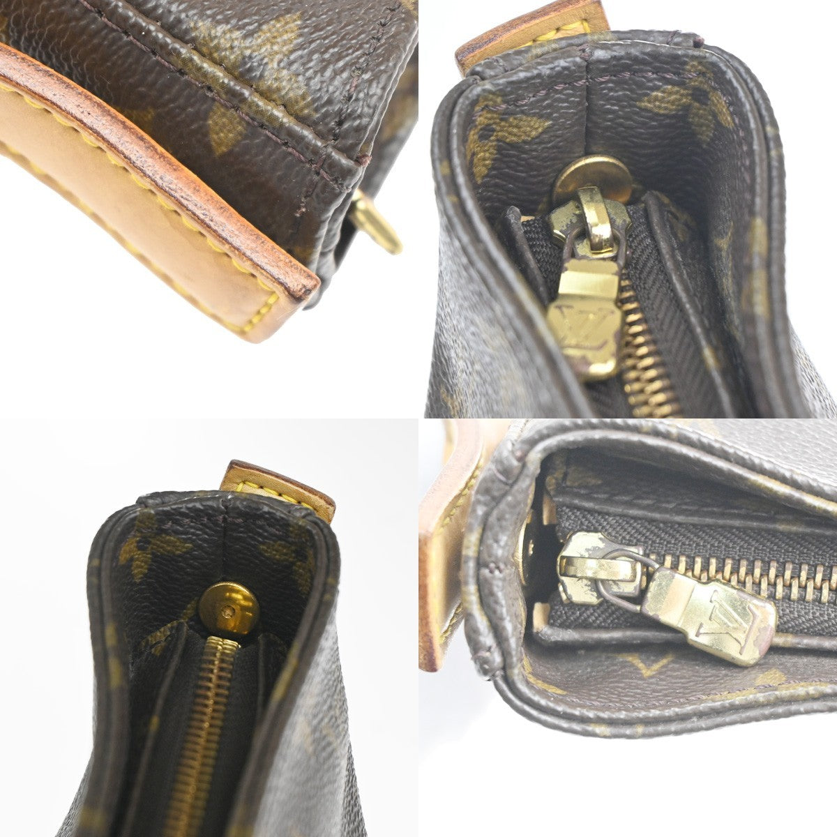 LOUIS VUITTON Logo Looping GM Shoulder Bag Monogram Leather Brown M51145 72KC738