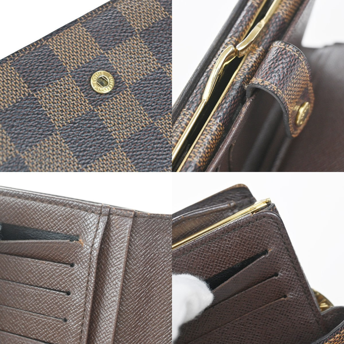 LOUIS VUITTON Portefeuille Viennois Wallet Damier Ebene Leather M61663 65CA990