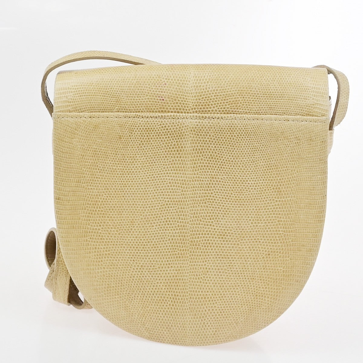 YVES SAINT LAURENT YSL Logo Mini Shoulder Bag Embossing Leather Beige 80YJ272
