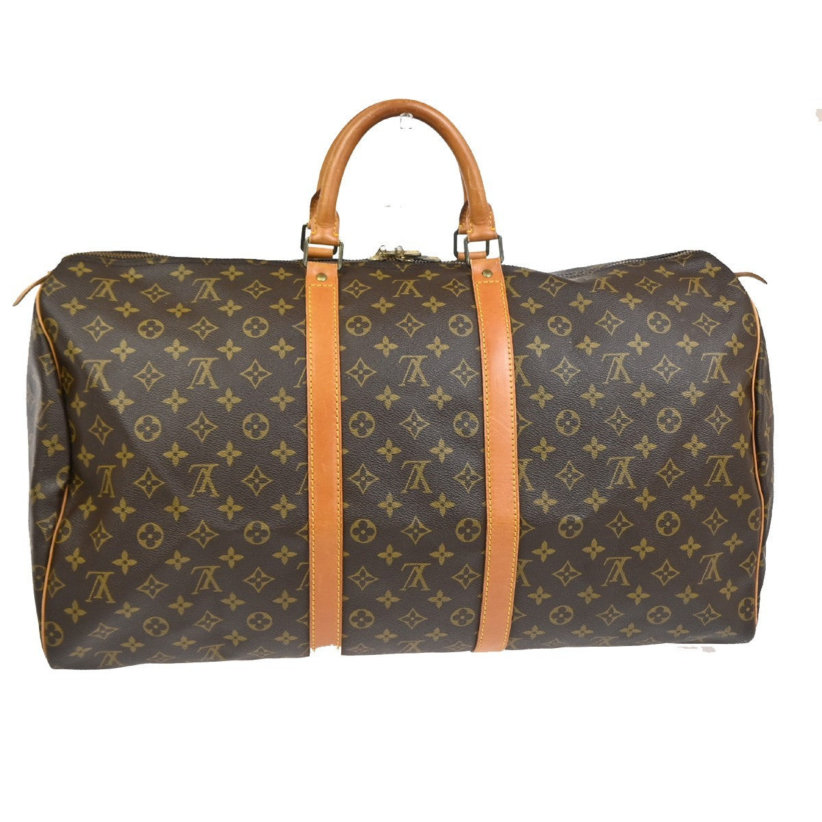 LOUIS VUITTON Keepall 55 Travel Hand Bag Monogram Leather Brown M41424 75TA618
