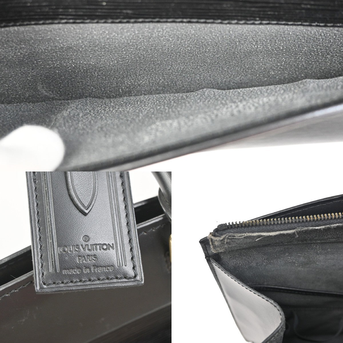 LOUIS VUITTON LV Logo Riviera Hand Bag Epi Leather Black France M48182 33KD051