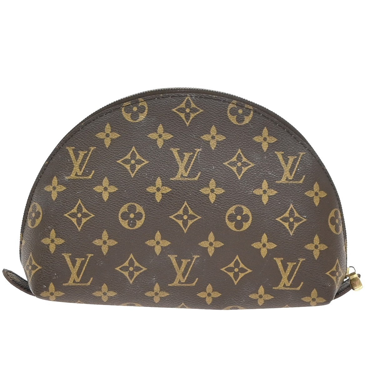 LOUIS VUITTON Trousse Demi Ronde Pouch Monogram Leather Brown M47520 04KC683