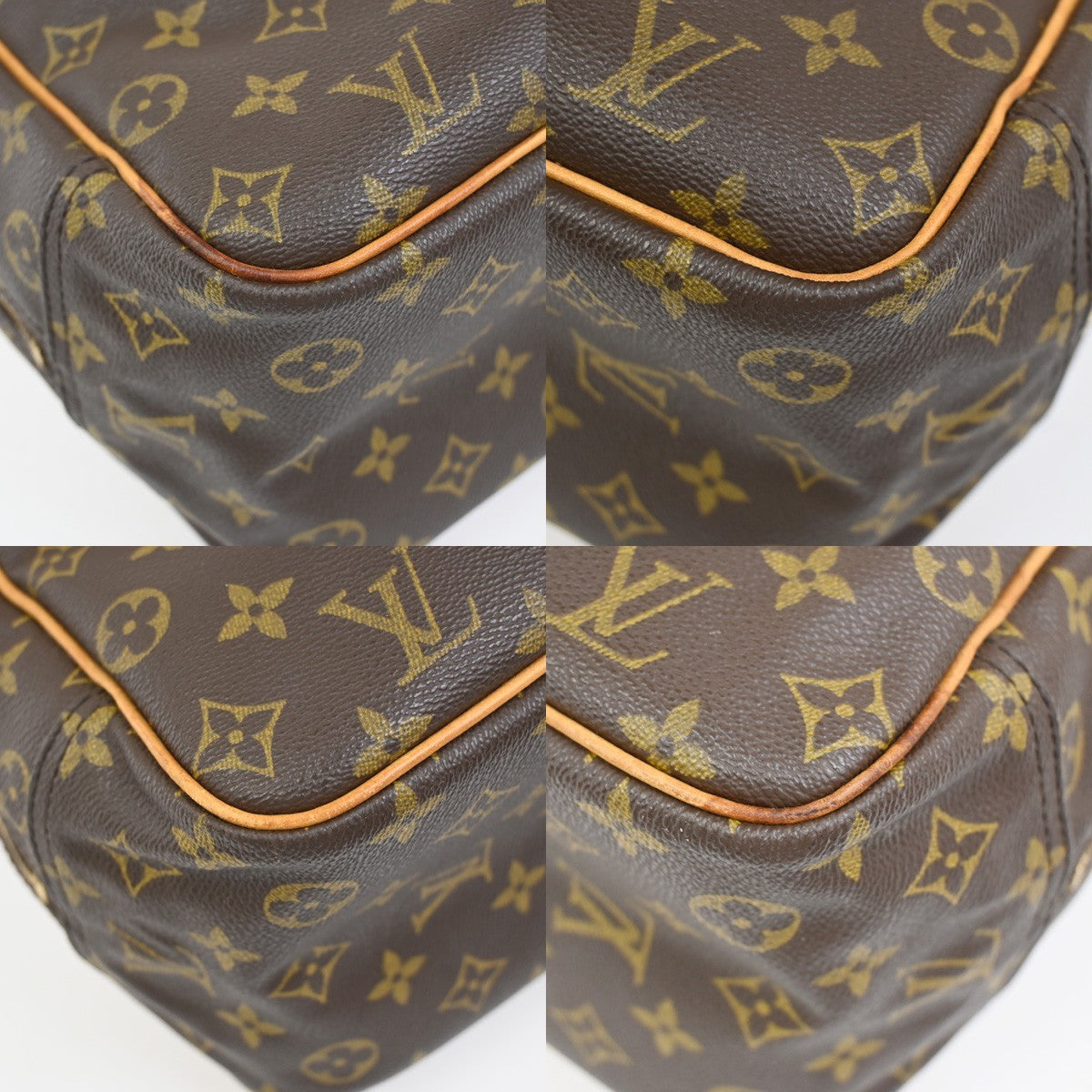 LOUIS VUITTON LV Logo Deauville Hand Bag Monogram Leather Brown M47270 35YJ033