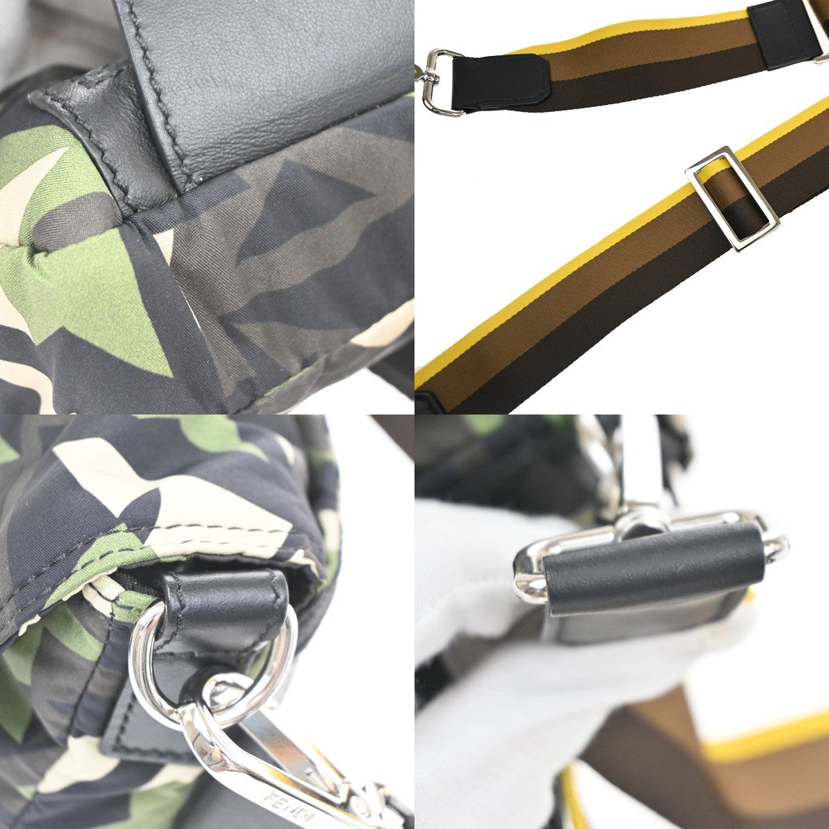 FENDI Logo Mamma Baguette Camouflage Bum Shoulder Bag Nylon Leather SHW 667RL908