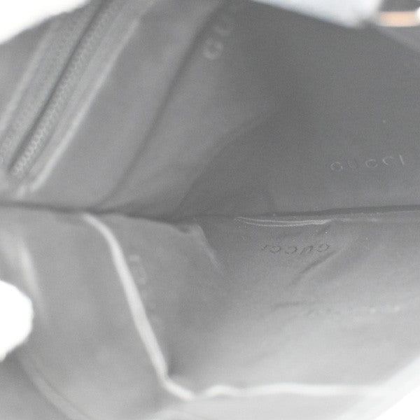 GUCCI Logo Crossbody Shoulder Bag Nylon Leather Black SHW Italy 05KC142